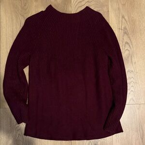 J. Jill Women's Ribbed Yoke Crewneck Sweater - Deep Burgundy